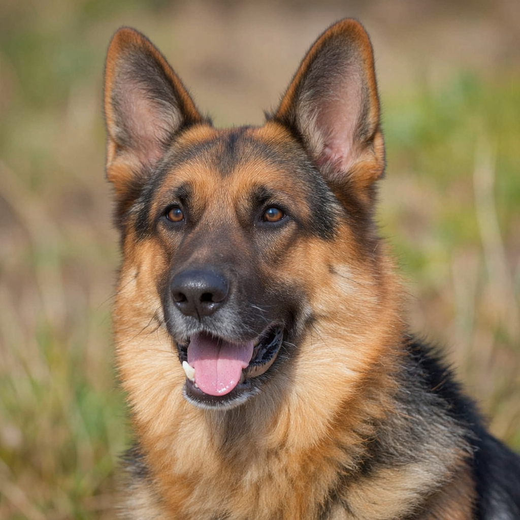 Happy German Shepherd in transport